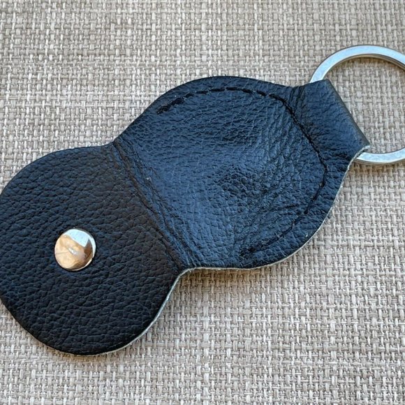 Key Chain Keys Holder Black Leather Keychain Keyring Key Fob New - Picture 9 of 11
